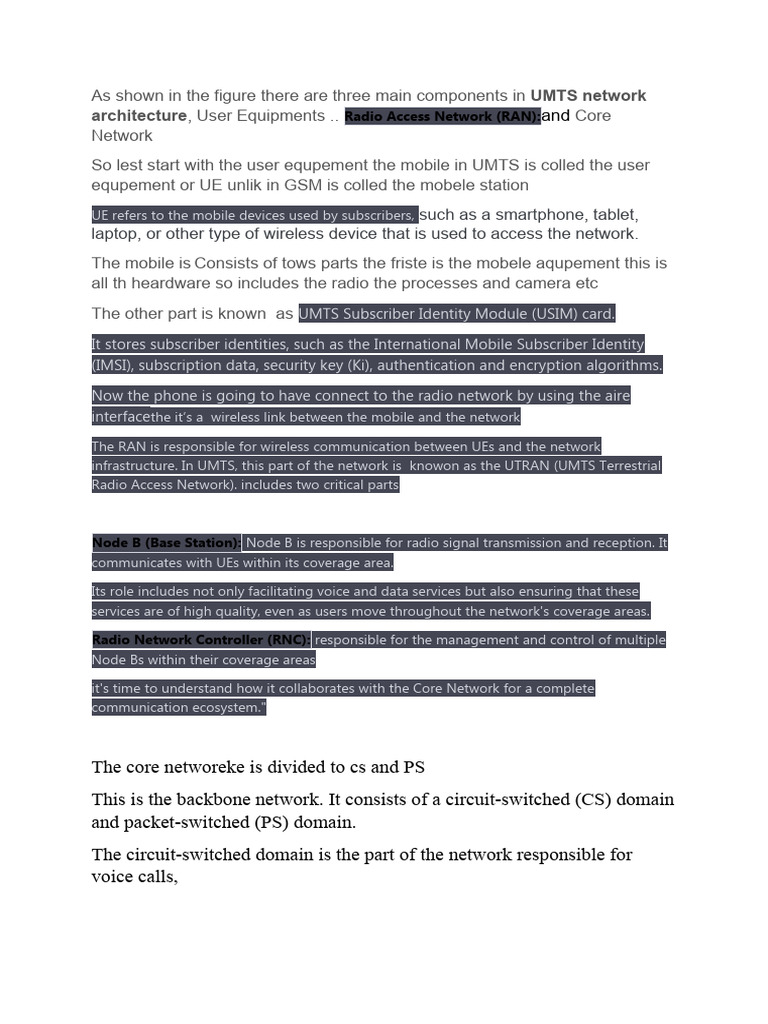 UMTS Network Architecture Overview | PDF | Computer Network ...