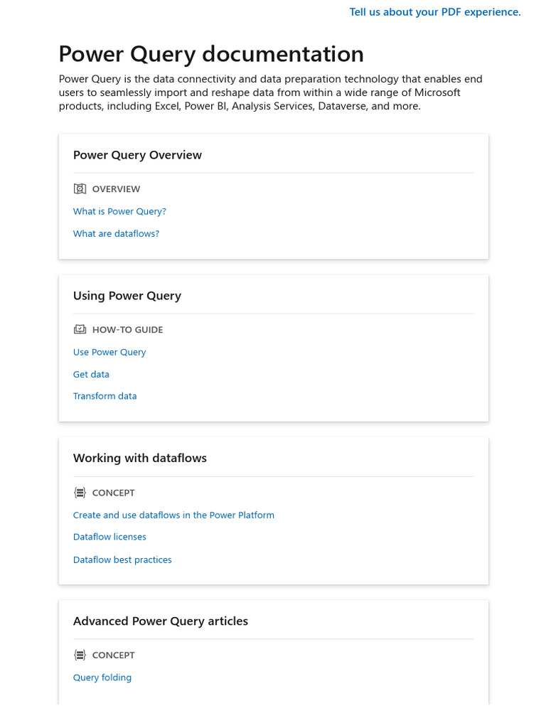 Power Query PDF Microsoft Excel Databases