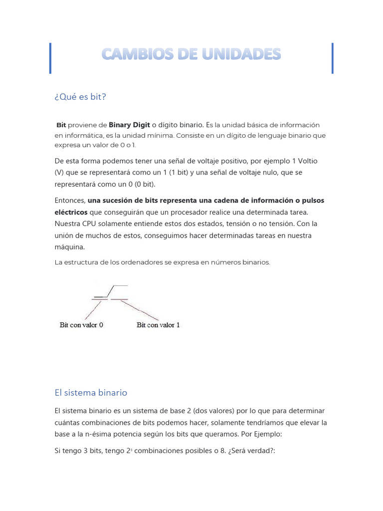 Conceptos Básicos de Bits y Bytes | PDF | Poco | Byte