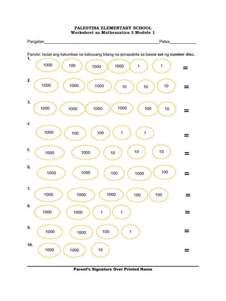 Math 3 WORKSHEETS 1 & 2 | PDF