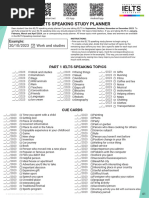 IELTS Speaking Study Planner September-December 2023