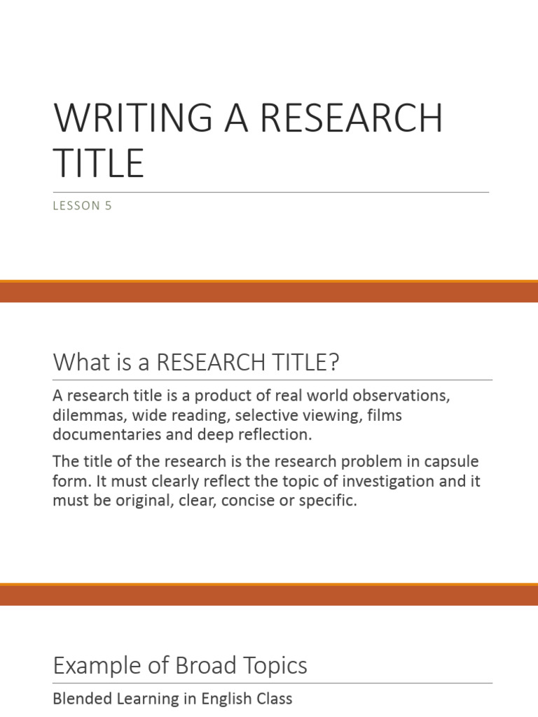 Crafting Effective Research Titles | PDF | Psychology | Psychological ...
