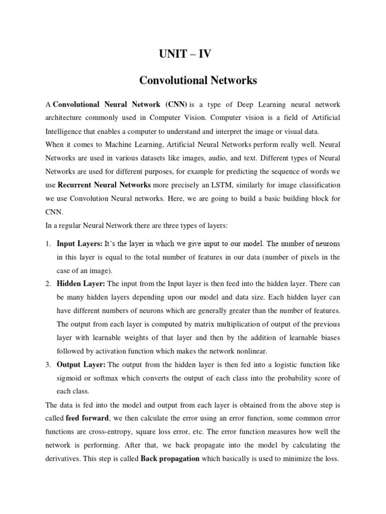 CNNs for AI and Machine Learning | PDF | Artificial Neural Network ...