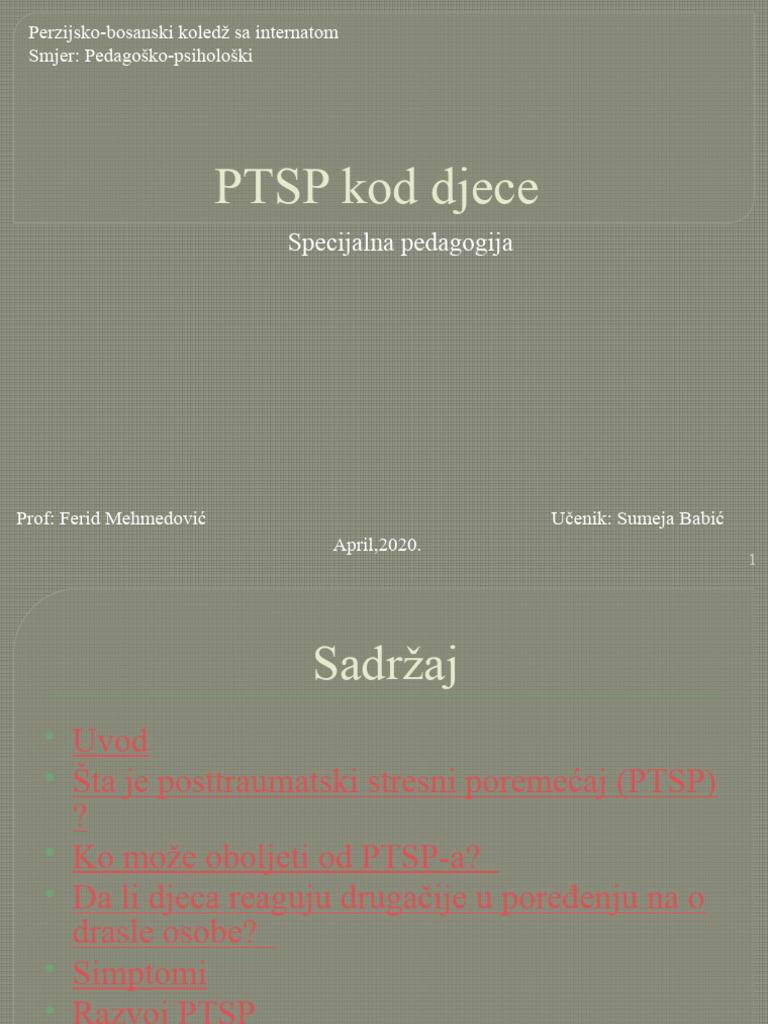 PTSP Kod Djece | PDF