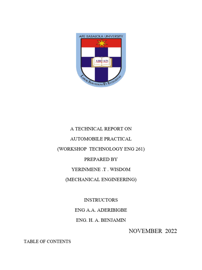 AUTOMOBILE ENG REPORT PDF