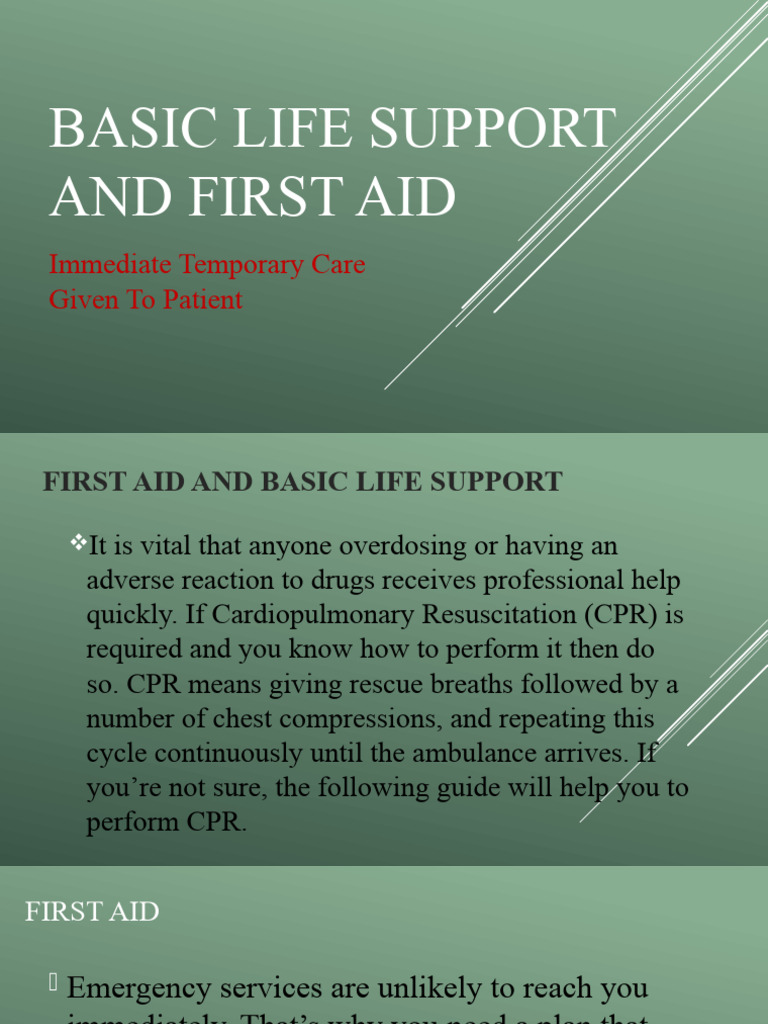 Basic Life Support and First Aid | PDF | Cardiopulmonary Resuscitation ...