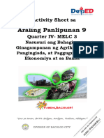 Araling Panlipunan 9: Activity Sheet Sa