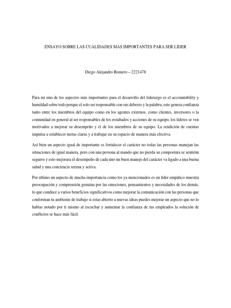 Cualidades Clave del Liderazgo | PDF | Crecimiento personal y ...