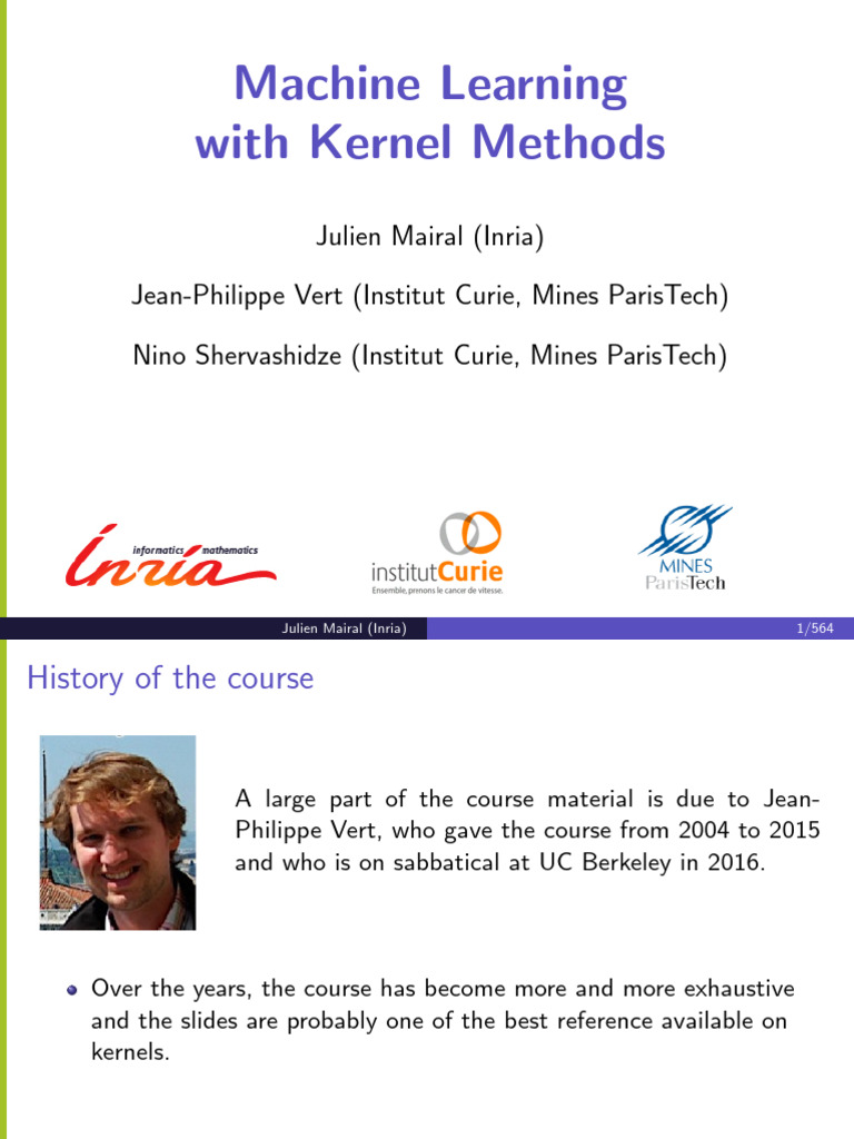 Learning Multiple Tasks With Kernel Methods For Machine