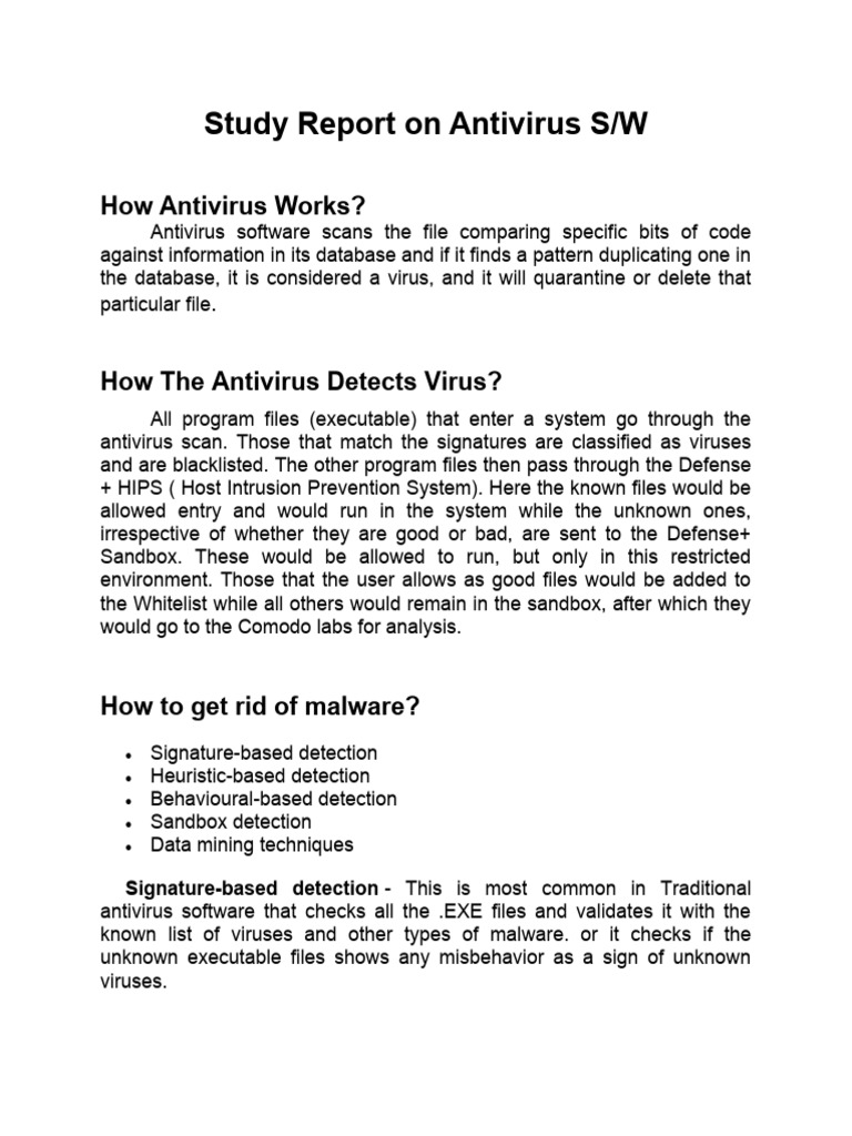 Antivirus Software Detection Methods | PDF | Malware | Antivirus Software