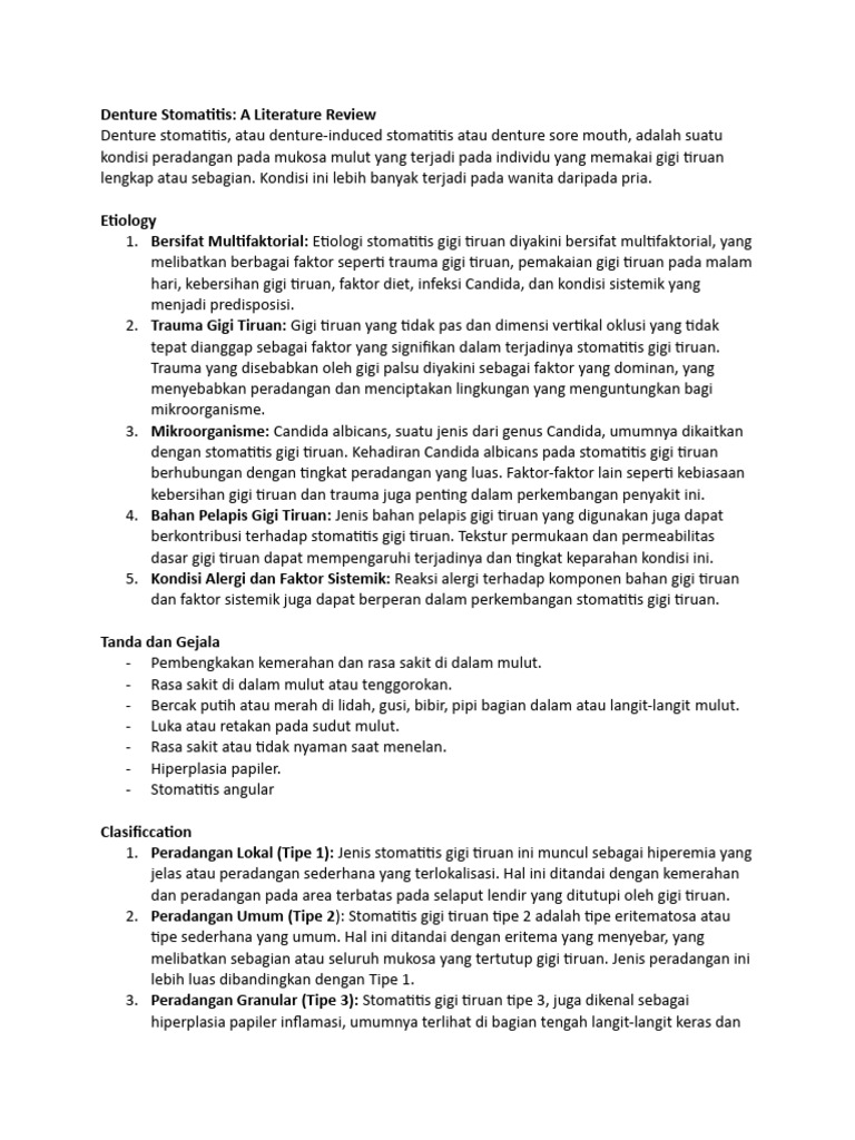 Denture stomatitis pdf