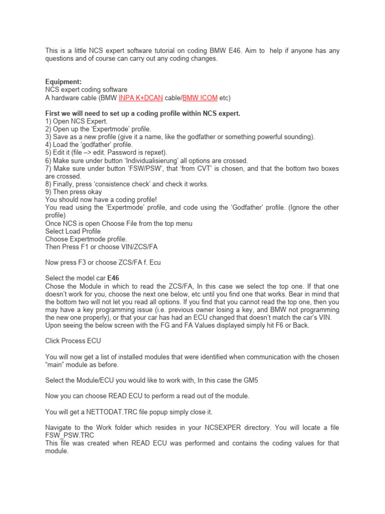 This is a little ncs expert software tutorial on coding bmw e46 pdf