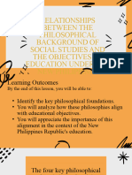 Relationships Between The Philosophical Background of Social Studies and The Objectives of Education Under The New Philippines Republic (Group 8)