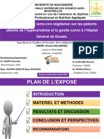 Power Point Effet Du Regime Lacto-ovo-Vegetarien Des Patients Atteints de D'hyperuricémie Et de Goutte À HGD