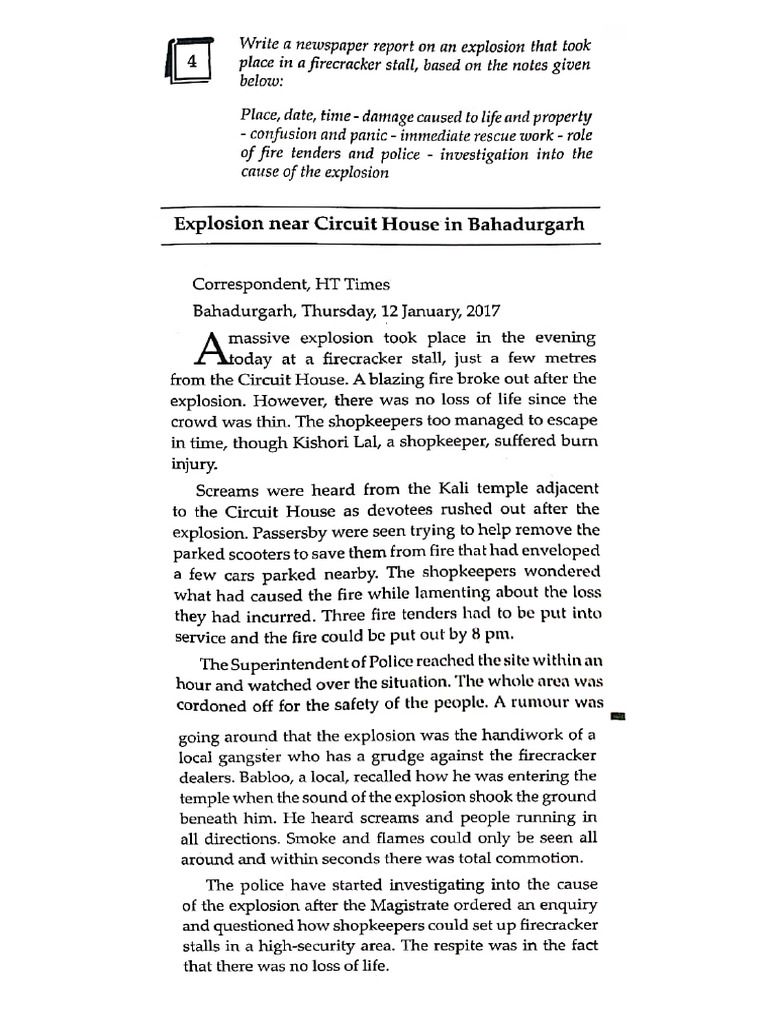 Report Nutan Firecracker Explosion Paper | PDF