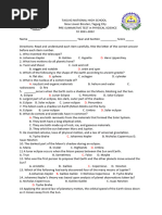 Summative Test Physical Science