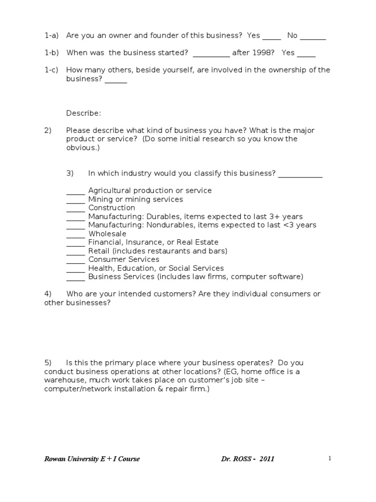 Entrepreneur Interview Questionnaire | PDF | Entrepreneurship | Mentorship