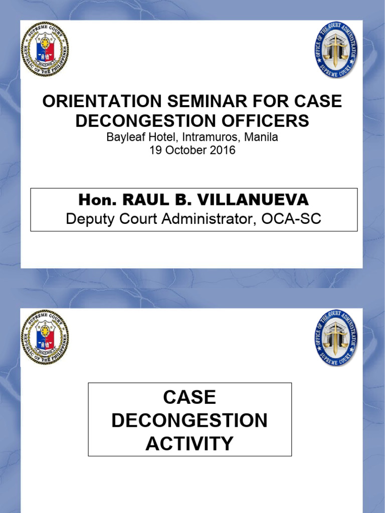 Case Decongestion Officers DCA RB Villanueva PDF Breach Of