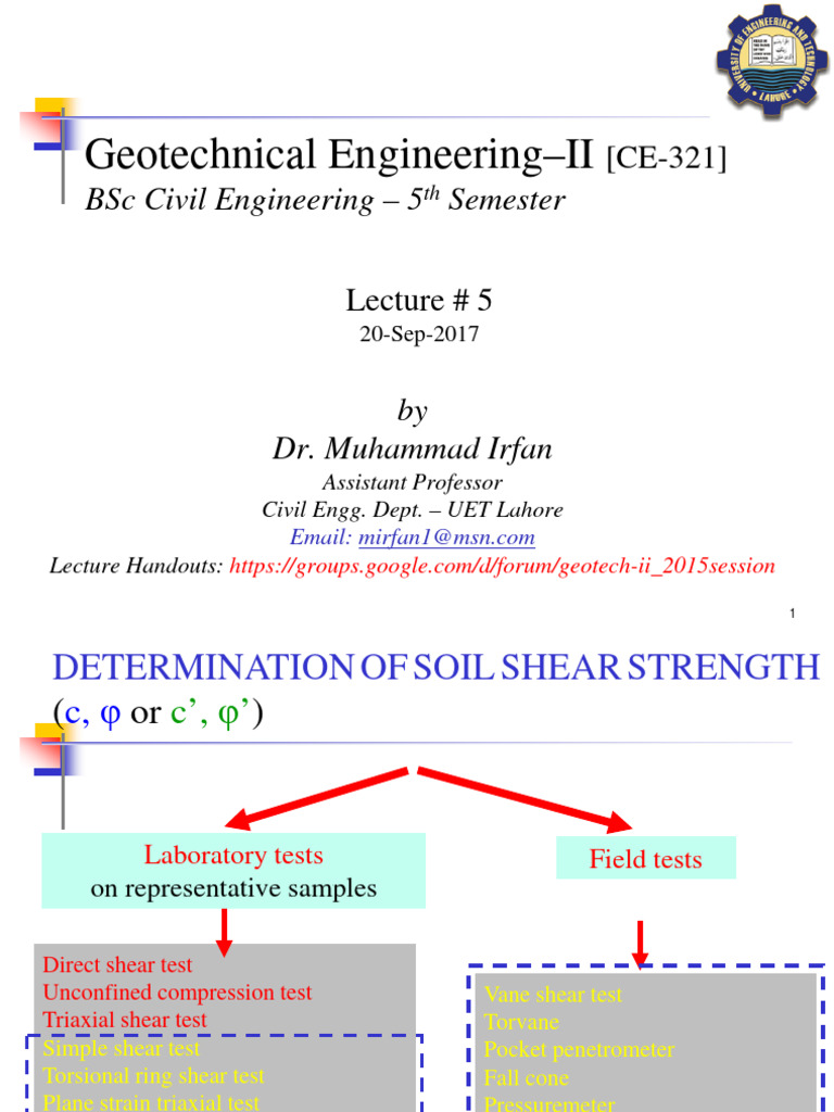 Shear Strength Tests in Geotechnical Engineering | PDF | Stress ...