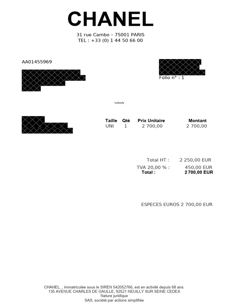 Facture Chanel | PDF