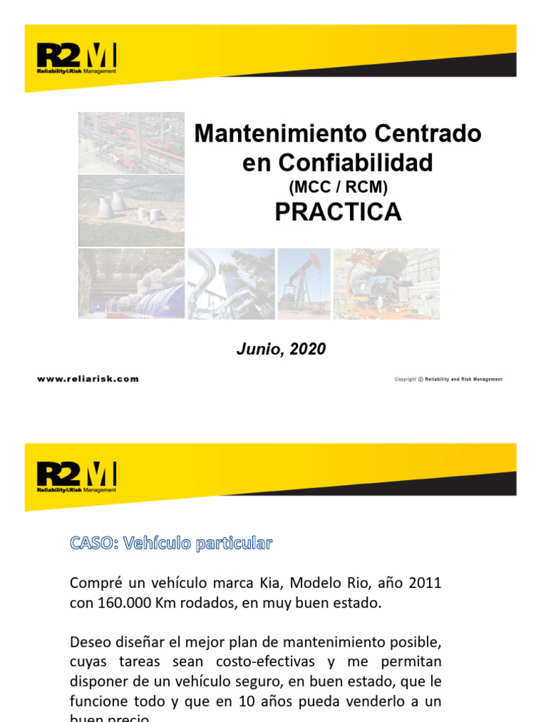 Mantenimiento Centrado en Confiabilidad R2M - Practica | PDF ...