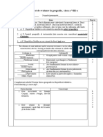 Test 1 Geografie Clasa 8