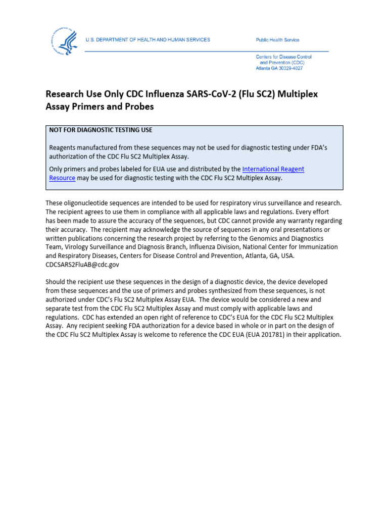 Multiplex Primers Probes Printer | PDF | Dna Sequencing | Influenza