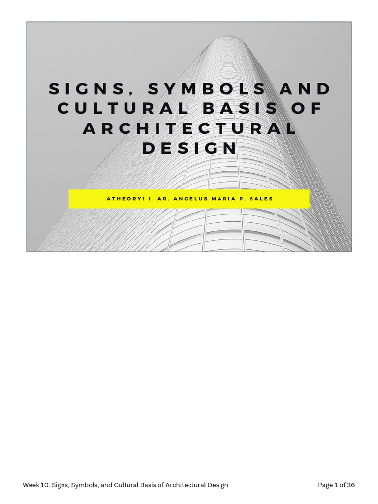 Architectural Signs and Cultural Symbols | PDF | Symbols | Semiotics