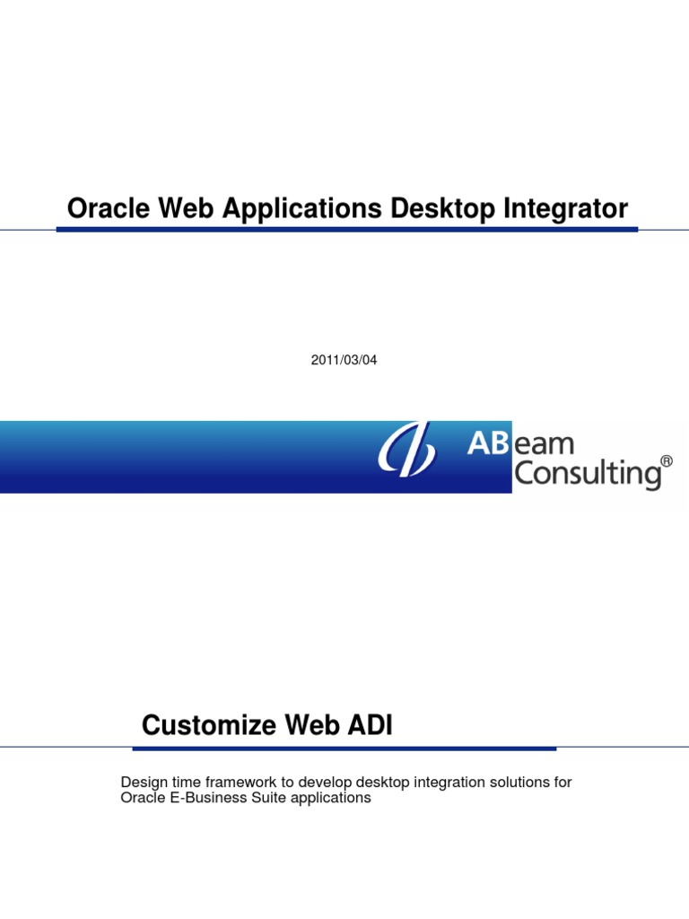 Customize Web ADI | PDF | Application Programming Interface | Oracle ...