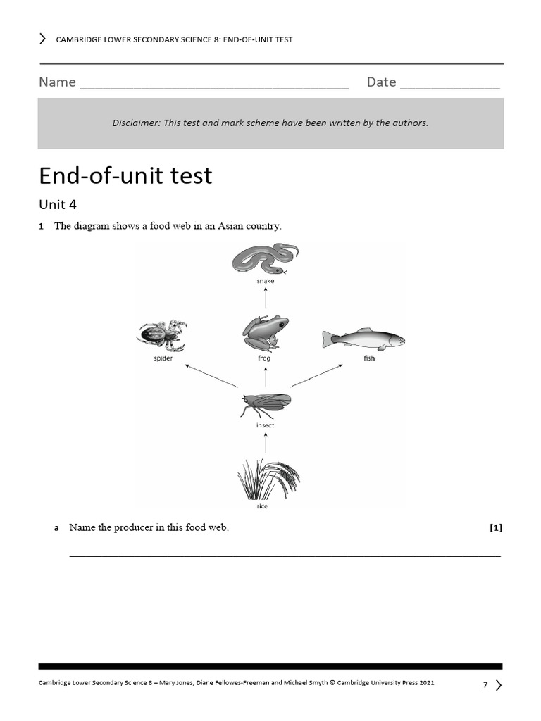 S8 End-of-Unit 4 Testa2v19 | PDF