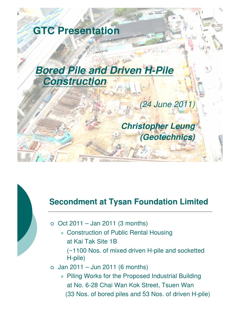 Bored Pile Construction Procedures | PDF | Deep Foundation | Concrete