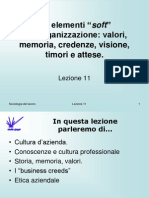 Sociologia Del Lavoro 11 - Elementi Soft Dell'organizzazione