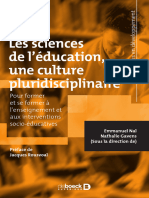 Les Sciences de L'éducation, Une Culture Pluridisciplinaire