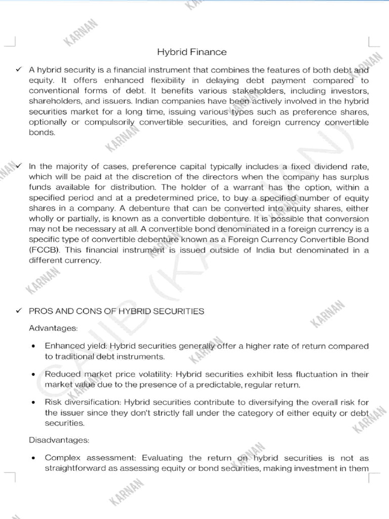 Unit 19 Hybrid Finance | PDF | Stocks | Bonds (Finance)