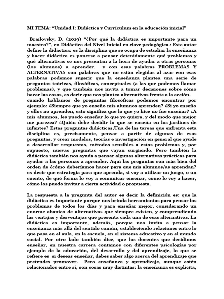 Didáctica y Currículum en Educación Inicial | PDF | Plan de estudios ...
