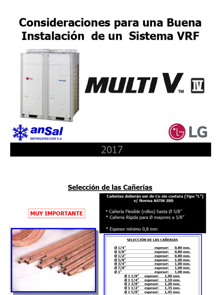 Consideraciones Instalacion VRF LG - 2017 | PDF