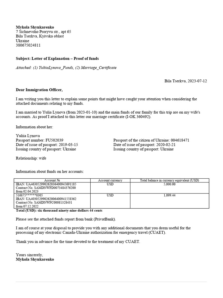 Letter of explanation loe sample pdf