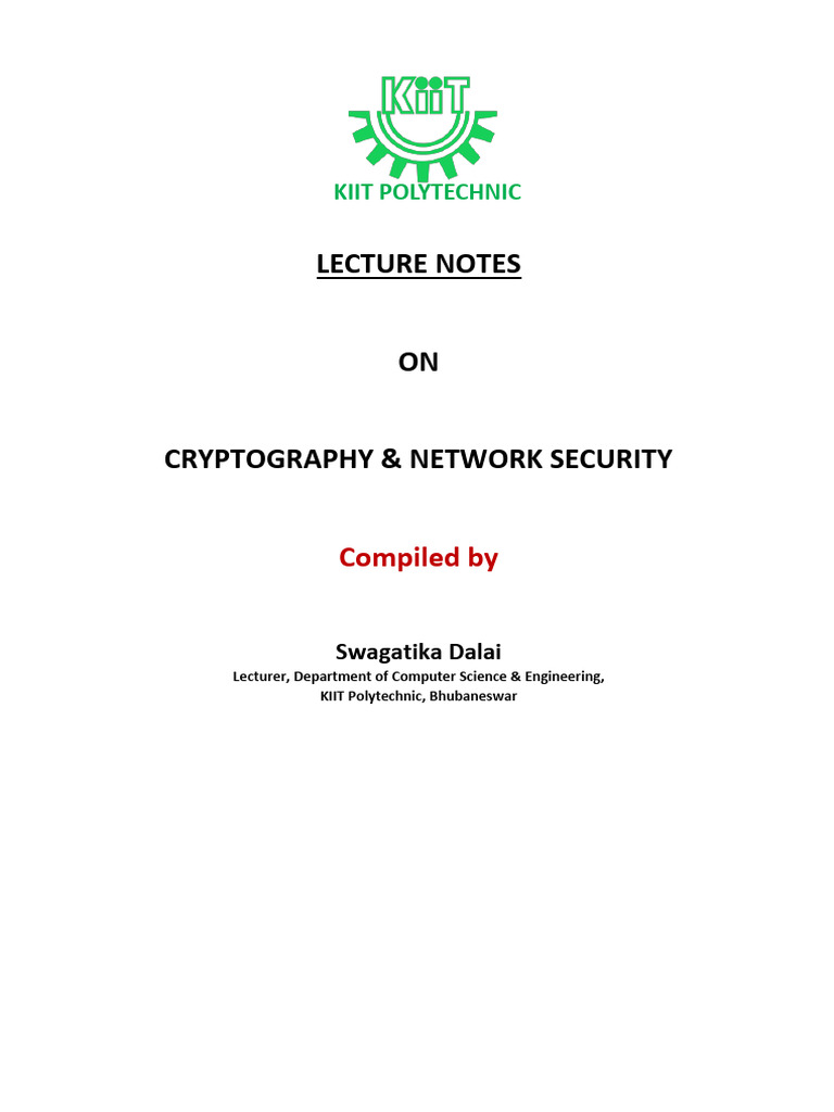 Cryptography & Network Security Notes | PDF | Cryptography | Public Key ...