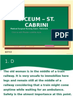 Lyceum - St. Cabrini: Medical-Surgical Nursing Exam-Rationale