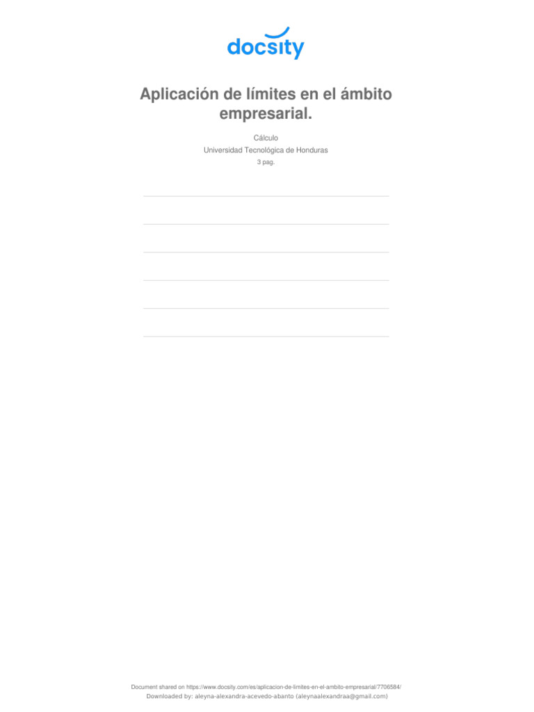 Docsity Aplicacion De Limites En El Ambito Empresarial PDF