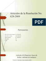 Artículos de La Resolución No.628-2009