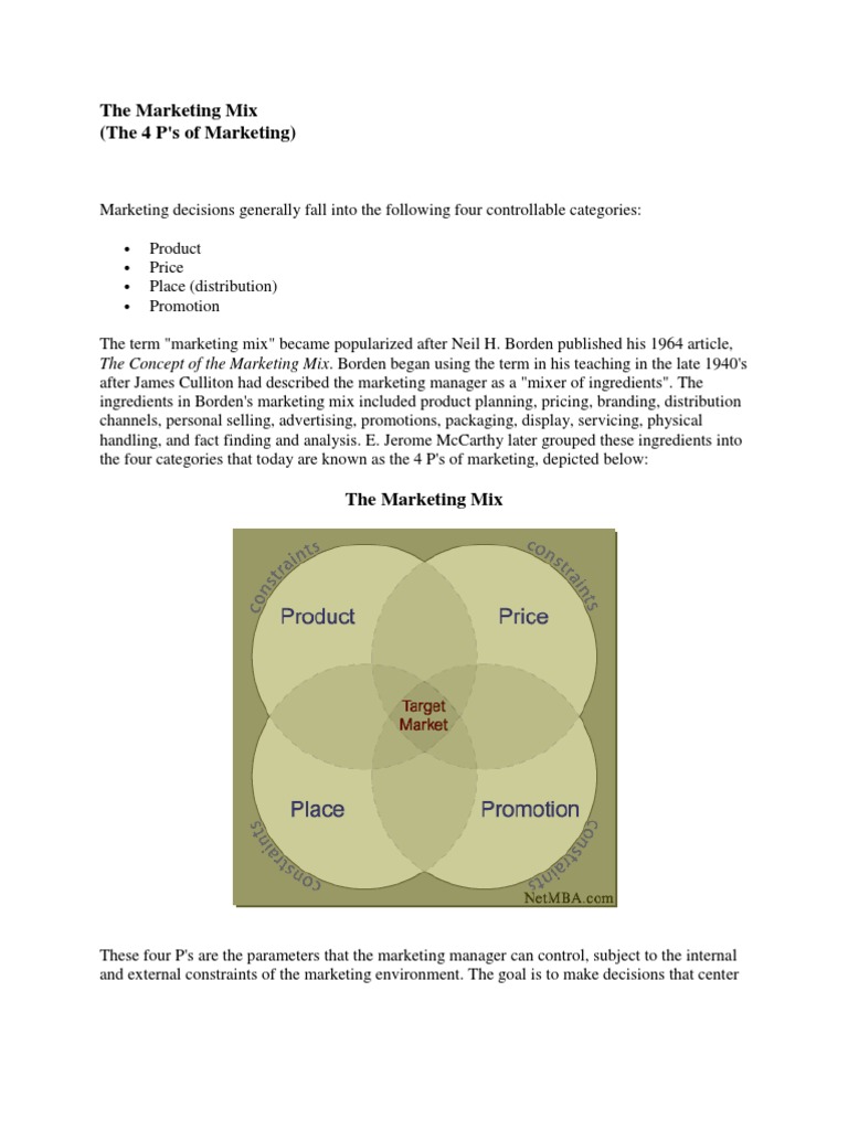 Understanding the 4 P's of Marketing | PDF | Marketing Communications ...