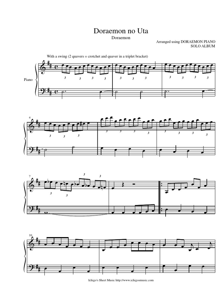 Doraemon sheet music
