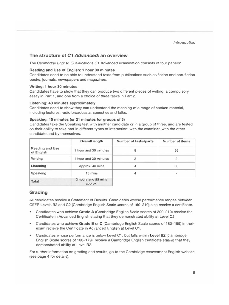 Cambridge C1 Advanced 4 Estructura | PDF