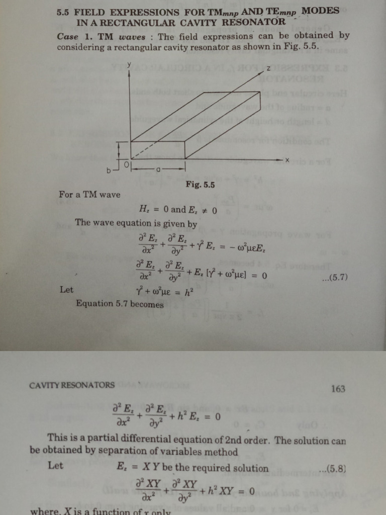 Fields For Cavity Resonators PDF Frequency Waves