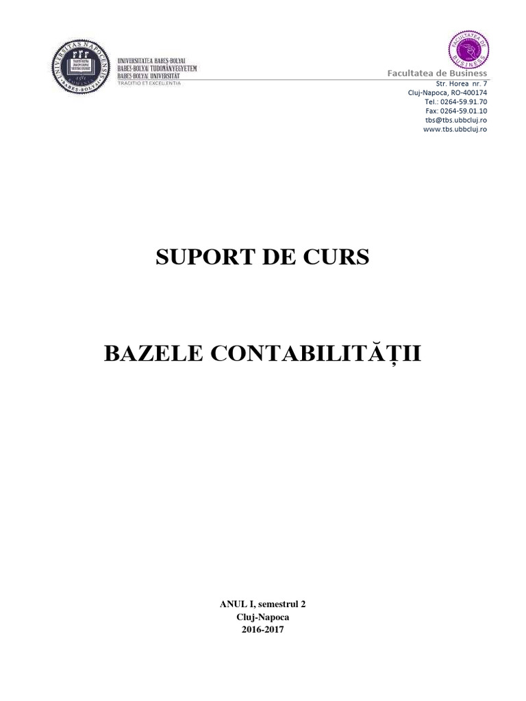 ILR0009 Bazele Contabilitatii | PDF