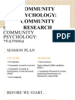 Community Psychology 2017-18 - Lecture 2 or 3 - Community Research