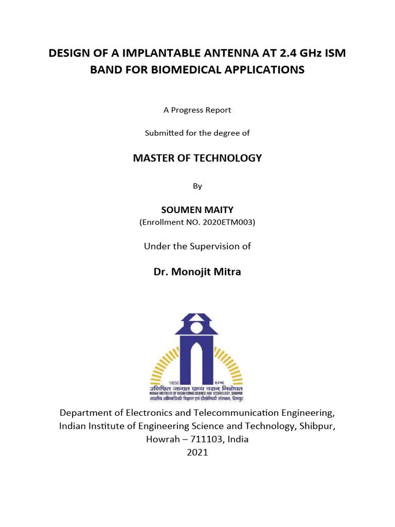 Design of A Compact Implantable Antenna at 2 | PDF | Antenna (Radio ...