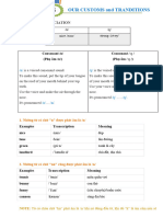 Our Customs and Tranditions: Pronounciation