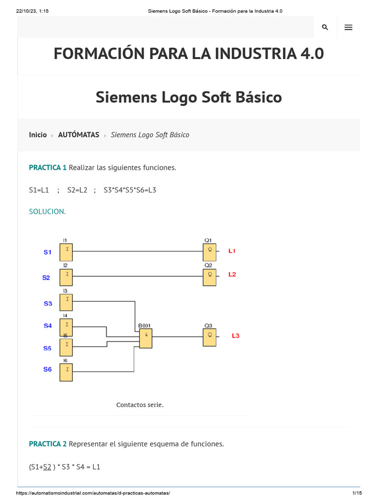Siemens Logo Soft Básico - Formación para La Industria 4.0 | PDF | Relé ...